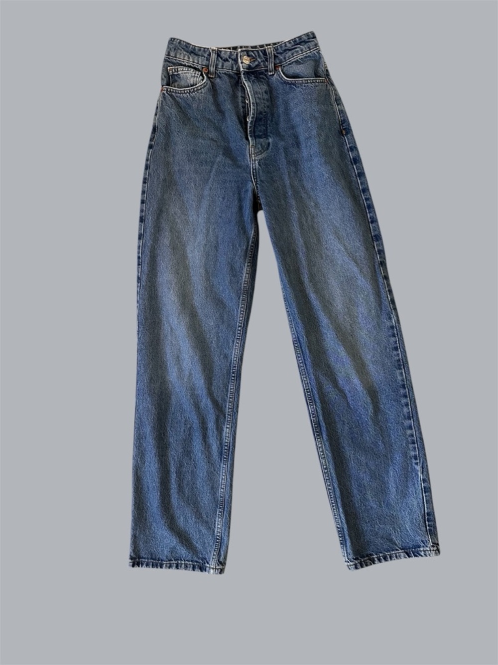 Top Shop - Classic High-Rise Straight Leg Blue Jeans